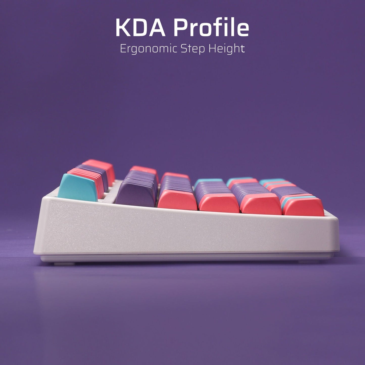 (Only Keycaps) Redragon x LTC PBT Double Shot 112-Key Sublimation Keycaps Set, KDA Profile for ANSI Layout 61/68/84/87/98/104 Keys Mechanical Keyboard, Neon Purple