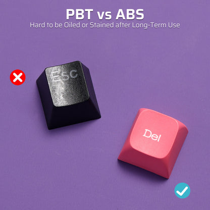 (Only Keycaps) Redragon x LTC PBT Double Shot 112-Key Sublimation Keycaps Set, KDA Profile for ANSI Layout 61/68/84/87/98/104 Keys Mechanical Keyboard, Neon Purple