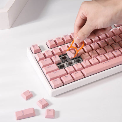 (Only Keycaps) Redragon X LTC Double Shot PBT 104 Keycaps Set with Translucent Layer, Double Shot Keycaps for Mechanical Keyboard - Macaron Pink