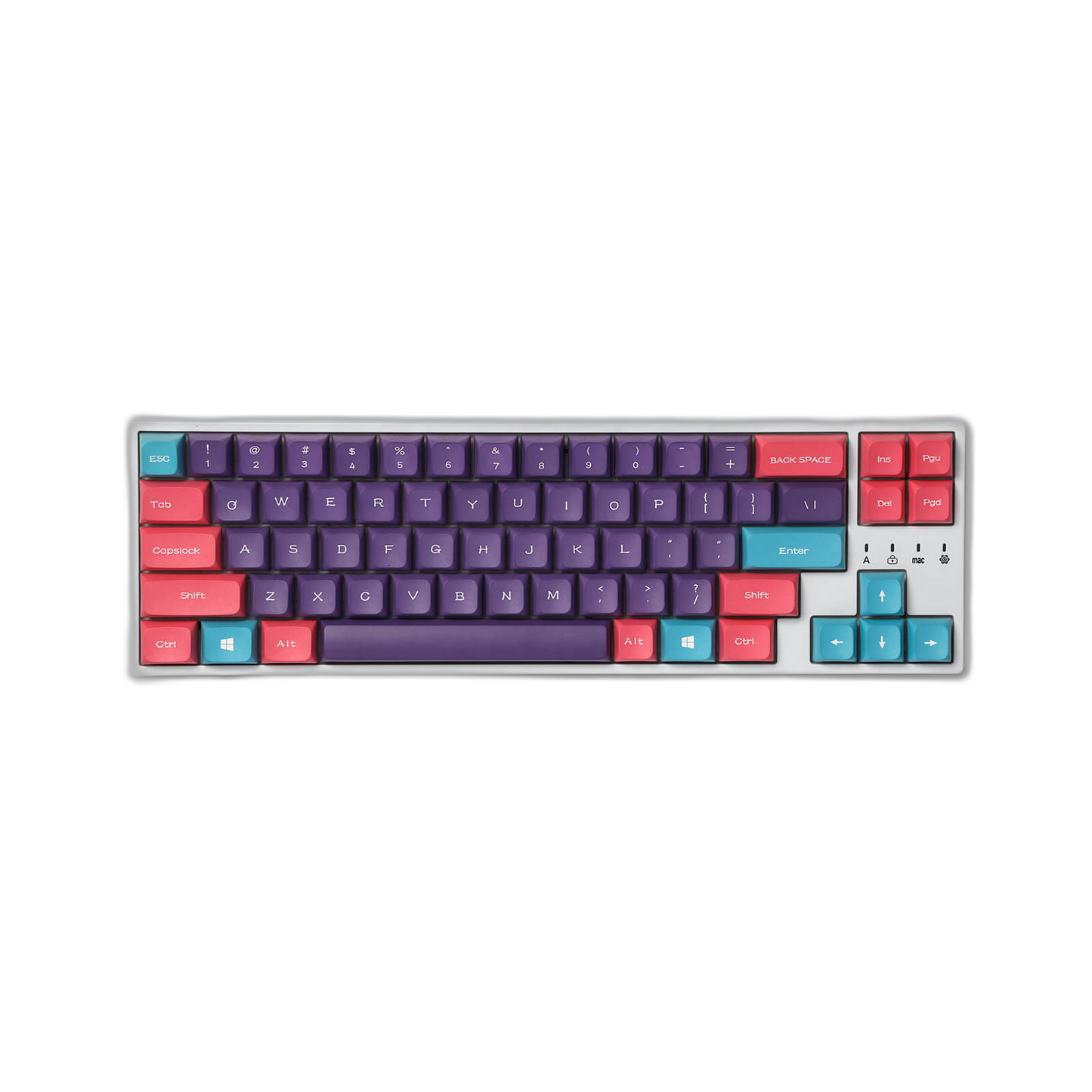 (Only Keycaps) Redragon x LTC PBT Double Shot 112-Key Sublimation Keycaps Set, KDA Profile for ANSI Layout 61/68/84/87/98/104 Keys Mechanical Keyboard, Neon Purple