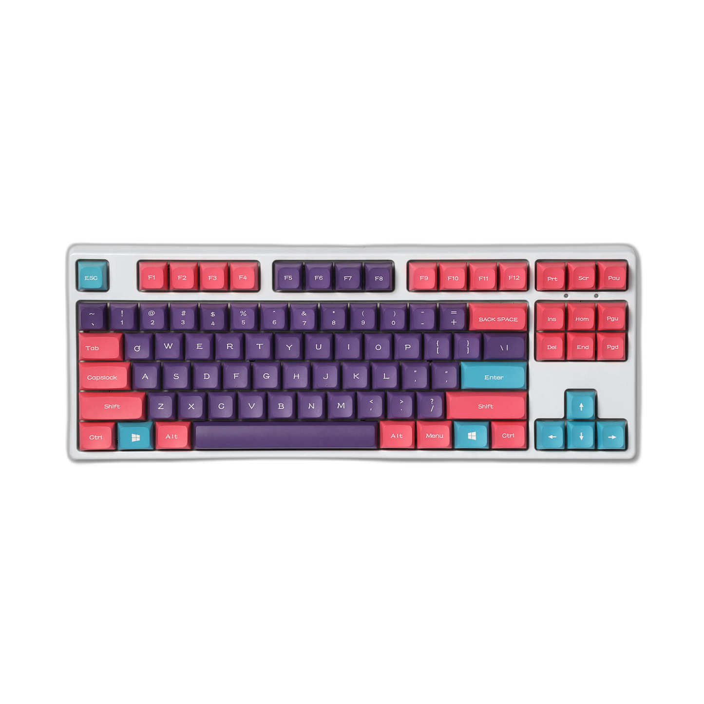 (Only Keycaps) Redragon x LTC PBT Double Shot 112-Key Sublimation Keycaps Set, KDA Profile for ANSI Layout 61/68/84/87/98/104 Keys Mechanical Keyboard, Neon Purple