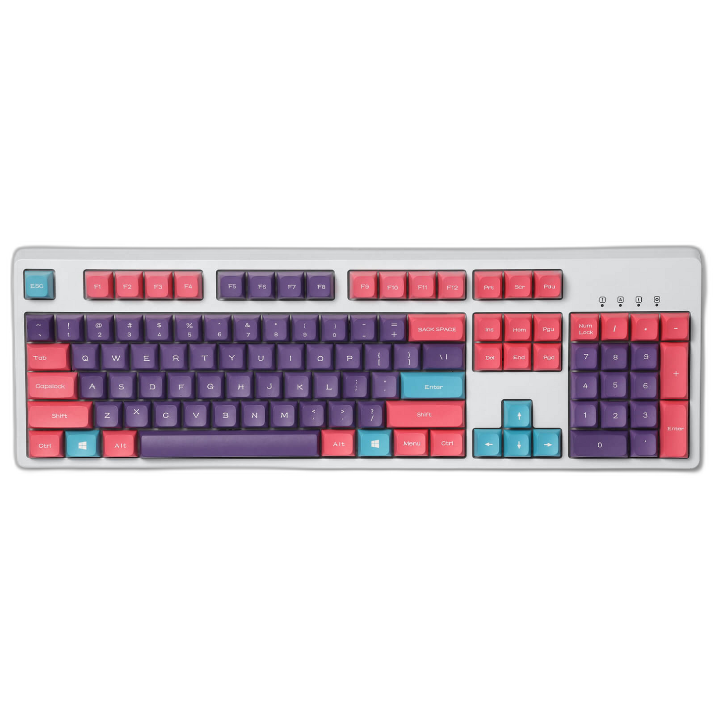 (Only Keycaps) Redragon x LTC PBT Double Shot 112-Key Sublimation Keycaps Set, KDA Profile for ANSI Layout 61/68/84/87/98/104 Keys Mechanical Keyboard, Neon Purple