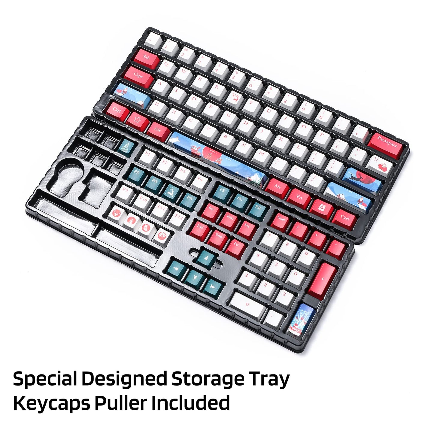 (Only Keycaps) Redragon X LTC  PBT 108 Keycaps Set, Thick PBT Keycaps for Mechanical Keyboard (Christmas Limited Edition)
