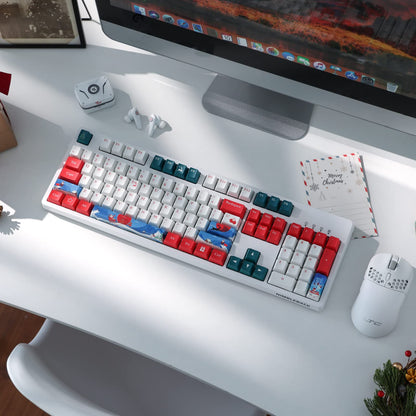 (Only Keycaps) Redragon X LTC  PBT 108 Keycaps Set, Thick PBT Keycaps for Mechanical Keyboard (Christmas Limited Edition)