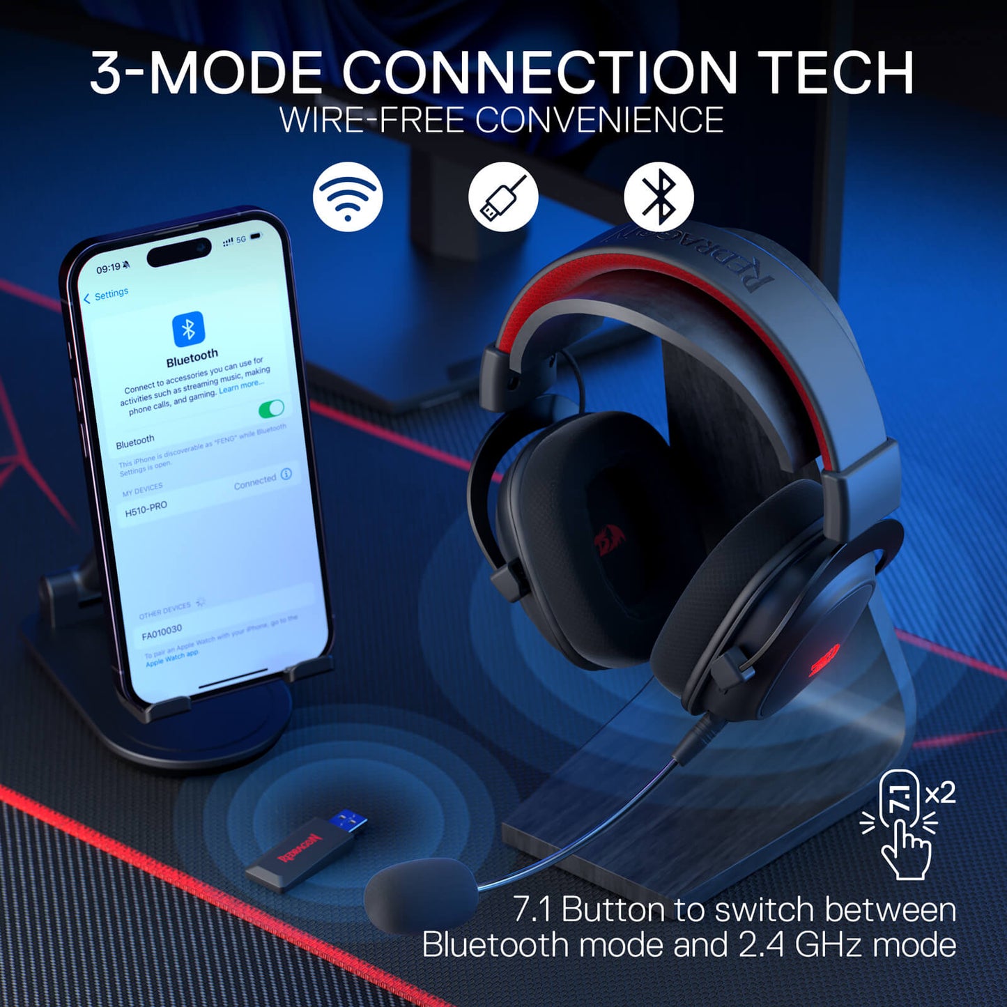 (Open-box) H510 ZEUS-X RGB Wireless Gaming Headset