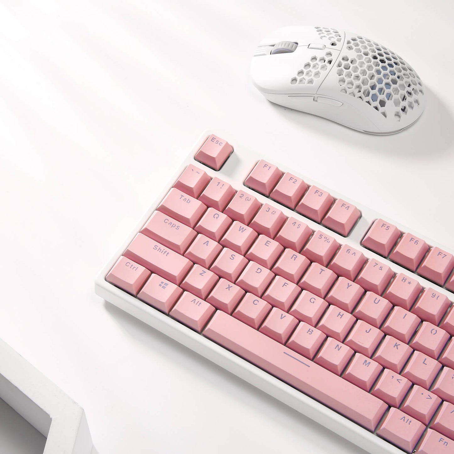 (Only Keycaps) Redragon X LTC Double Shot PBT 104 Keycaps Set with Translucent Layer, Double Shot Keycaps for Mechanical Keyboard - Macaron Pink