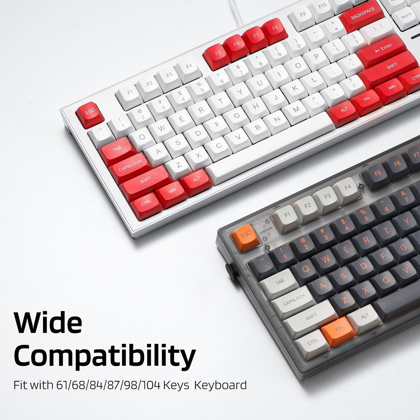 (Only Keycaps) Redragon x LTC PBT Double Shot 112-Key Pudding Keycaps Set, KDA Profile for ANSI Layout 61/68/84/87/98/104 Keys Mechanical Keyboard, with Keycap Puller