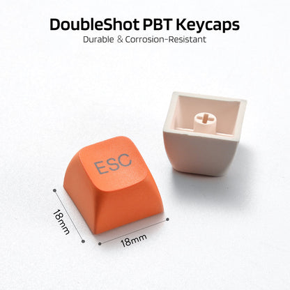 (Only Keycaps) Redragon x LTC PBT Double Shot 112-Key Pudding Keycaps Set, KDA Profile for ANSI Layout 61/68/84/87/98/104 Keys Mechanical Keyboard, with Keycap Puller