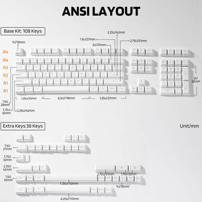 (Only Keycaps) Redragon X LTC Double Shot PBT 146 Keycaps Set with Keycap Puller & Storage Tray